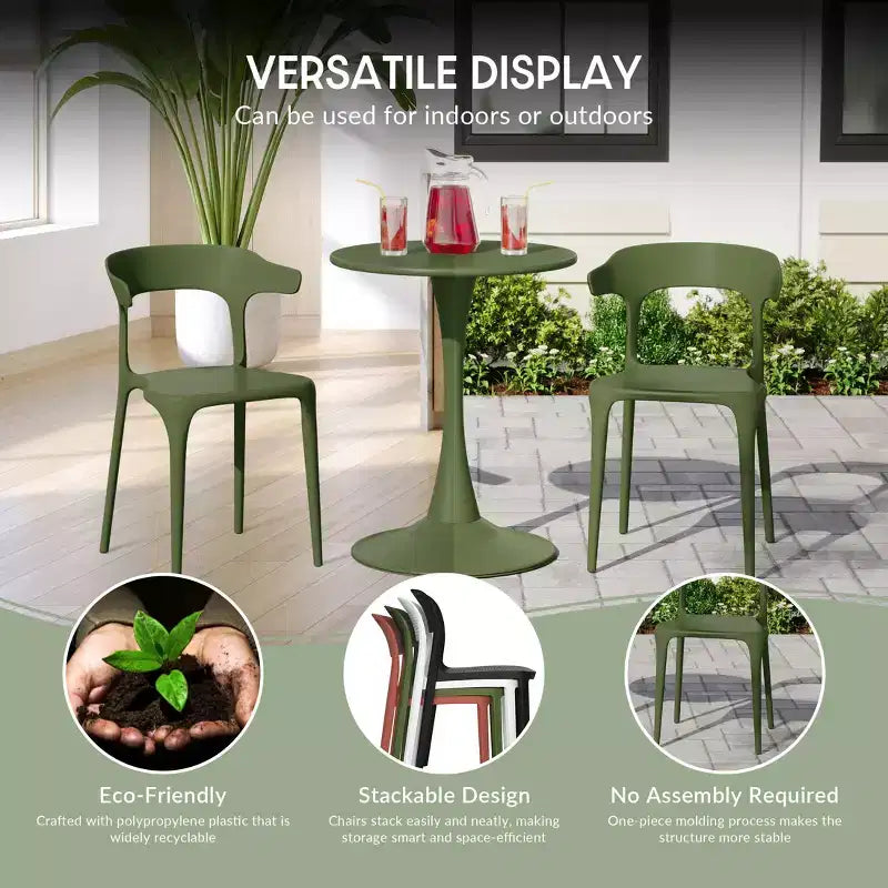 Ensemble de salle à manger d'extérieur WestinTrends Playa 5 pièces en métal avec chaises de patio empilables