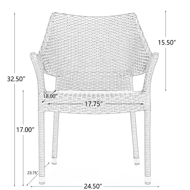 GDFStudio Outdoor Wicker and Acacia Wood and Wicker 7 Piece Dining Set