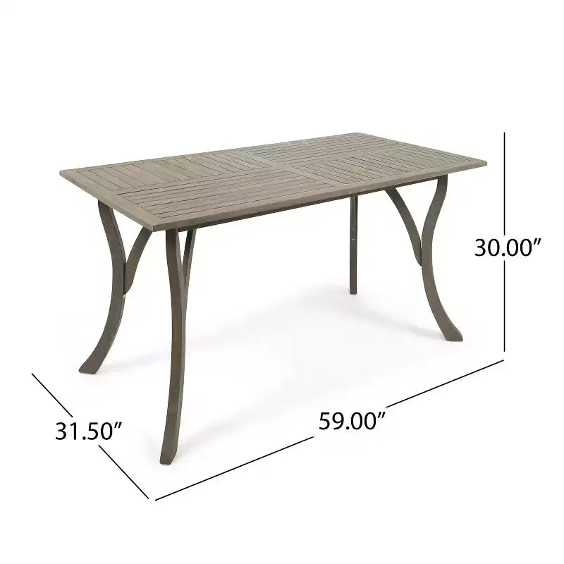 GDFStudio Outdoor Wicker and Acacia Wood and Wicker 7 Piece Dining Set
