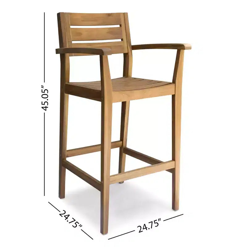 GDFStudio Brigitte Ensemble de bar d'extérieur 5 pièces en bois d'acacia avec design à lattes