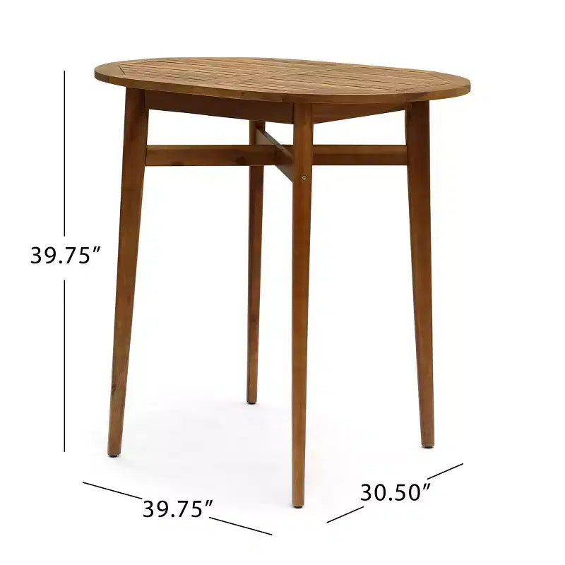 GDFStudio Brigitte Ensemble de bar d'extérieur 5 pièces en bois d'acacia avec design à lattes