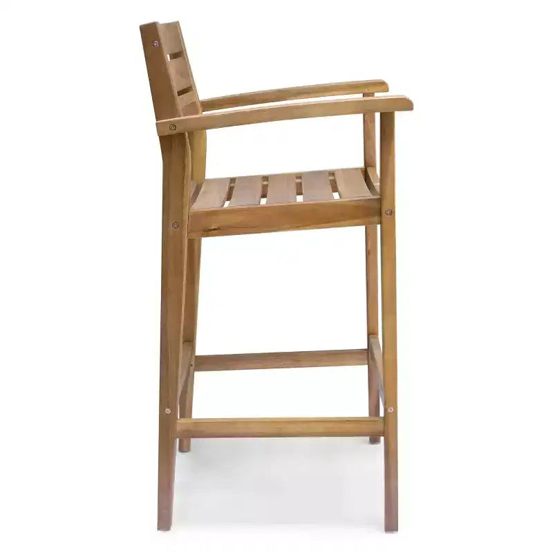 GDFStudio Brigitte Ensemble de bar d'extérieur 5 pièces en bois d'acacia avec design à lattes