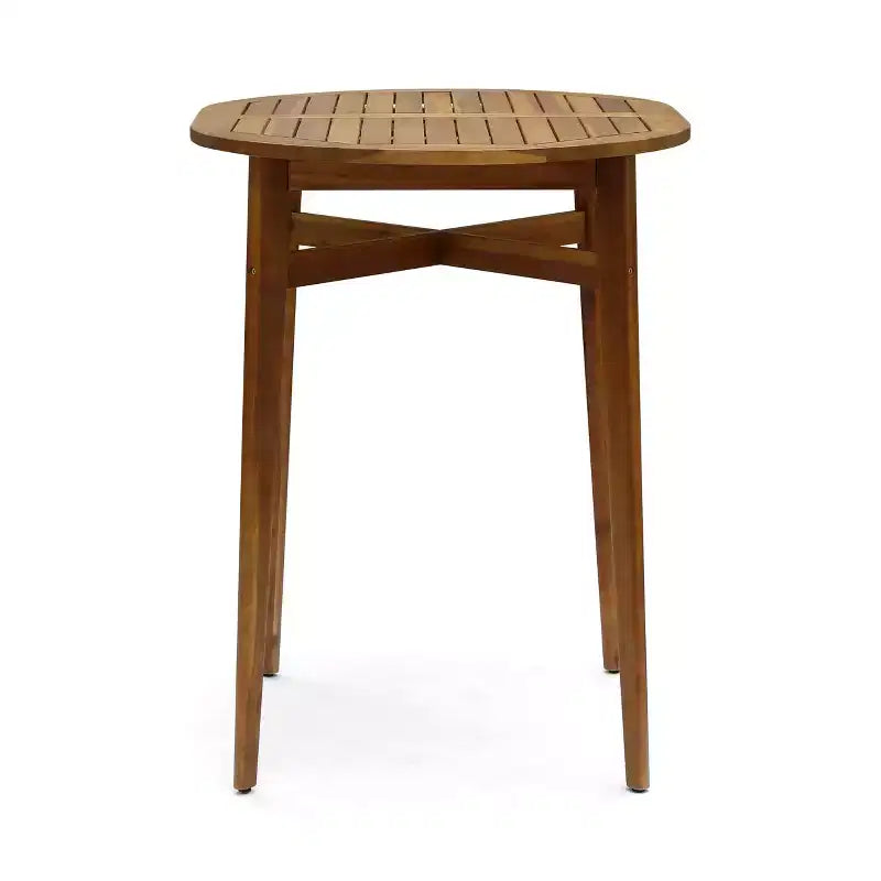 GDFStudio Brigitte Ensemble de bar d'extérieur 5 pièces en bois d'acacia avec design à lattes
