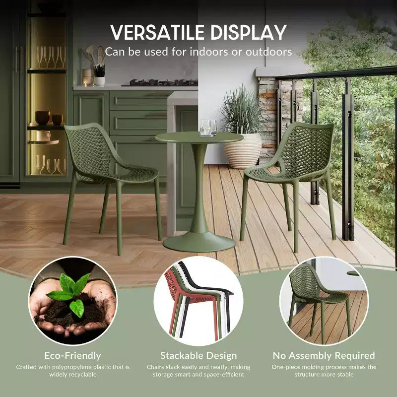 Ensemble de salle à manger d'extérieur 5 pièces WestinTrends Playa avec table à cadre métallique et chaises de patio empilables