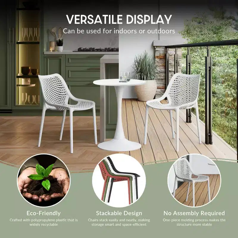 Ensemble de salle à manger d'extérieur 5 pièces WestinTrends Playa avec table à cadre métallique et chaises de patio empilables