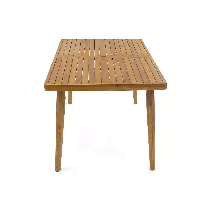Christopher Knight Home Ofer 7 Pieces Aluminum and Acacia Wood Dining Set