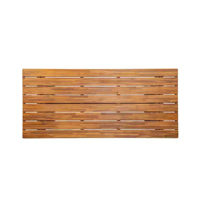 Christopher Knight Home Penelope Rustic 7 Piece Outdoor Acacia Wood Slatted Dining Set with Rattan Table