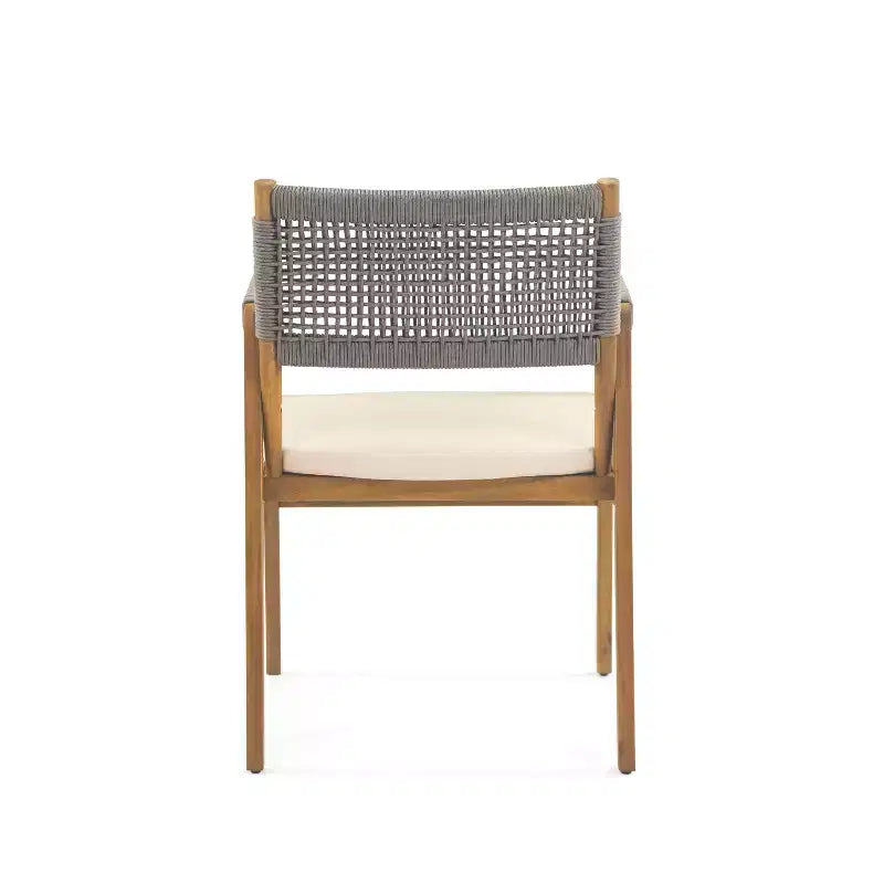 Christopher Knight Home Liliana Rustic 6 Piece Outdoor Acacia Wood Dining Set with Rattan Slatted Table and Cushions