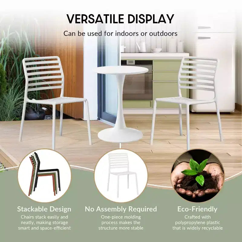 Ensemble de salle à manger d'extérieur rectangulaire WestinTrends Playa 7 pièces en métal avec 6 chaises de salle à manger empilables en plastique
