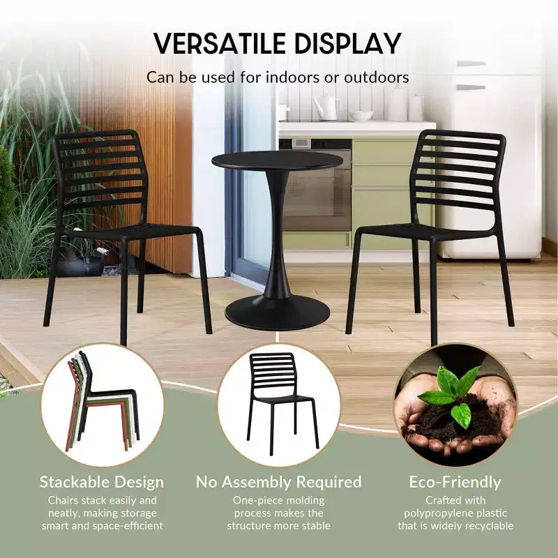 Ensemble de salle à manger d'extérieur rectangulaire WestinTrends Playa 7 pièces en métal avec 6 chaises de salle à manger empilables en plastique