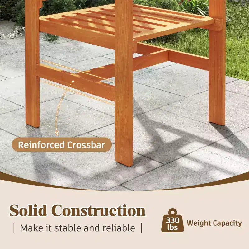 Costway 7 PCS Patio Wood Dining Table Set with 2 Umbrella Hole Outside Furniture Set
