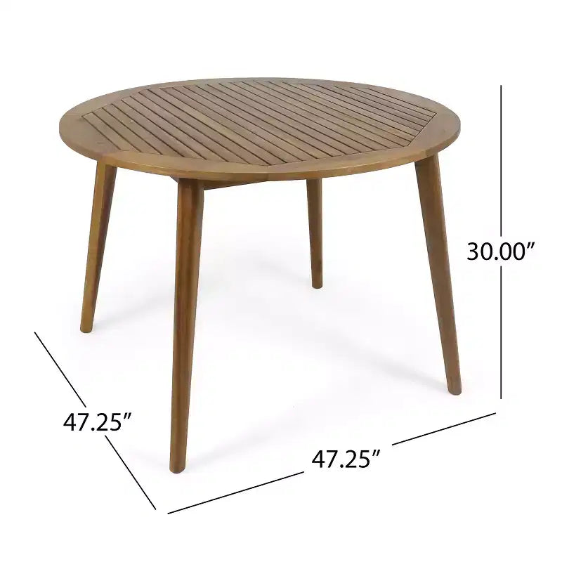 Christopher Knight Home Torrence Outdoor Acacia Wood and Wicker 5 Piece Dining Set with Cushion
