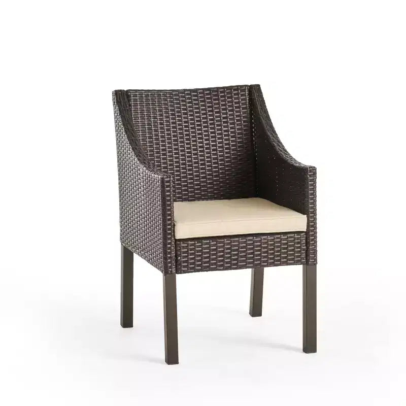 Christopher Knight Home Torrence Outdoor Acacia Wood and Wicker 5 Piece Dining Set with Cushion