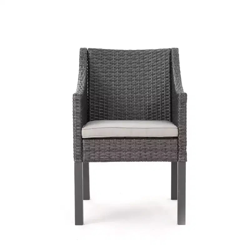 Christopher Knight Home Damas Outdoor Acacia Wood and Wicker 5 Piece Dining Set with Cushion