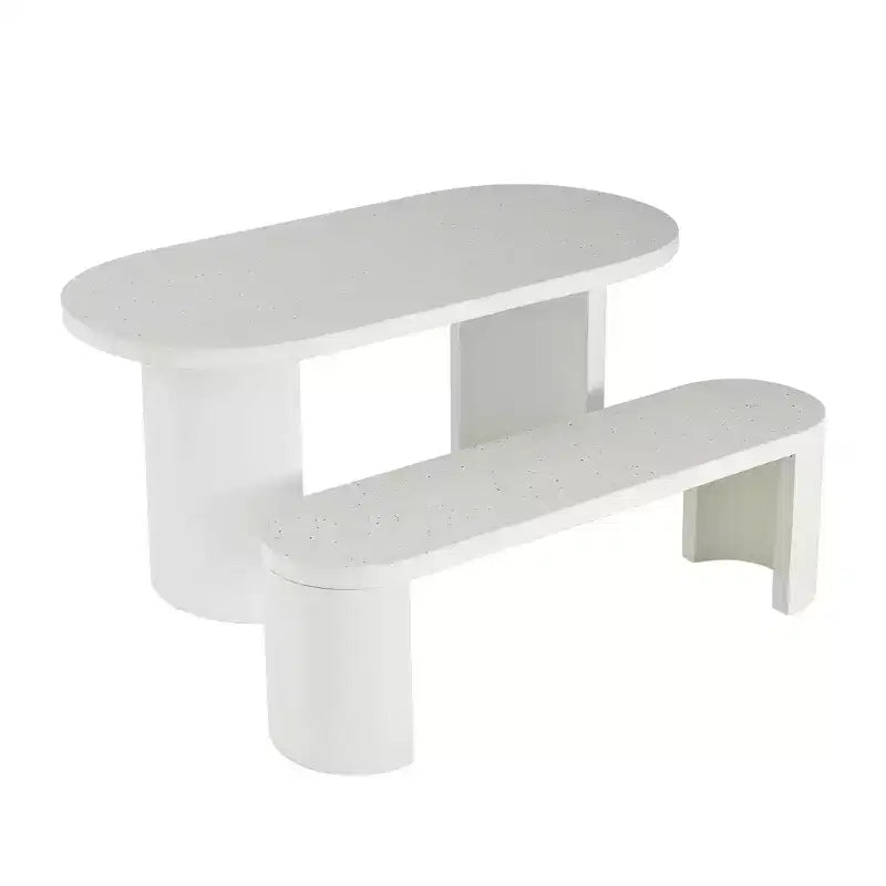 Ensemble de salle à manger d'extérieur moderne en béton terrazzo 2 pièces Clara Christopher Knight Home