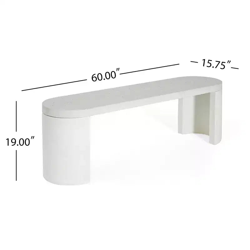 Ensemble de salle à manger d'extérieur moderne en béton terrazzo 2 pièces Clara Christopher Knight Home