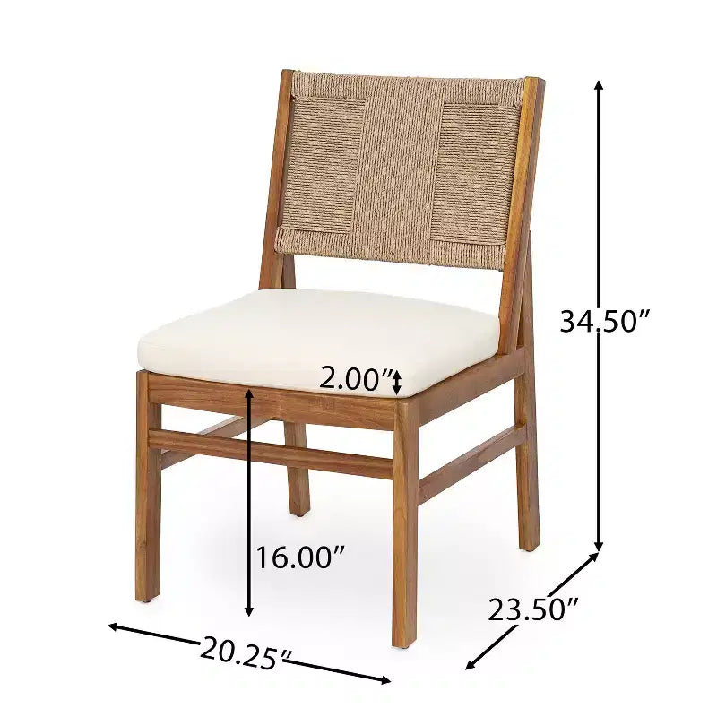 Christopher Knight Home Daisy 3 Piece Patio Rustic Acacia Wood Dining Set with Wicker Woven Chair