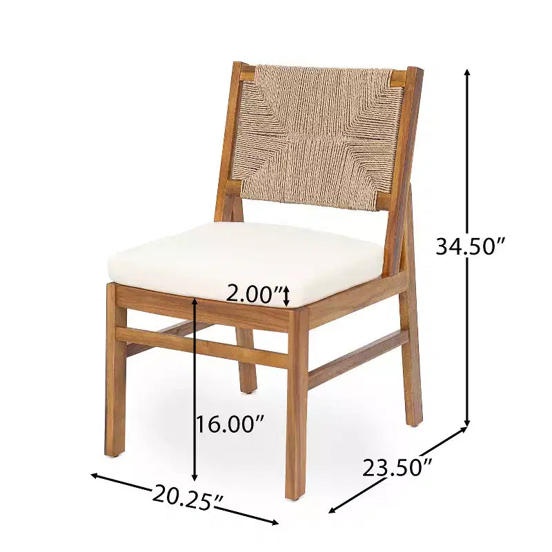 Christopher Knight Home Isidora – Ensemble de salle à manger d'extérieur 5 pièces en bois d'acacia rustique avec chaises en osier