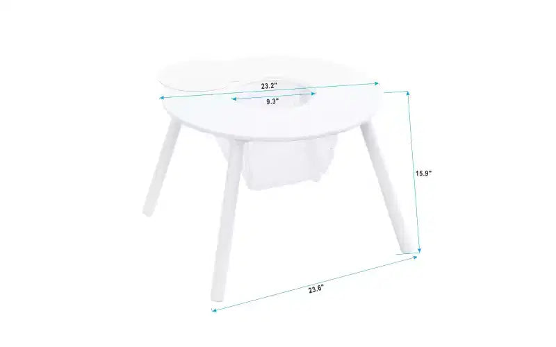 Children's Panel Table With 4 Chairs, Hidden Storage Bag Kitchen Chairs Modern Artistic Chairs For Dining Room, Children's Room White