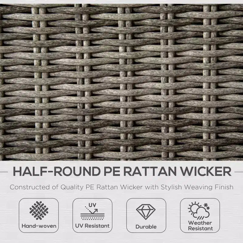 4 Pieces Patio Furniture Set with Cushions, Outdoor Wicker Conversation Sofa Sets, Aluminum Frame Sofa Sets for Backyard, Poolside, Garden