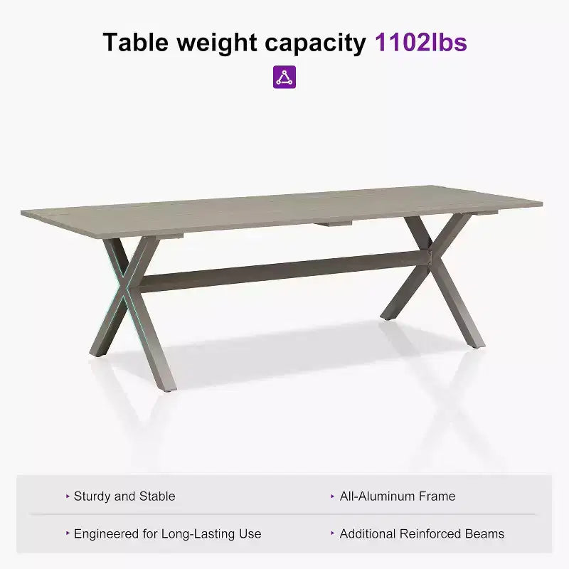 PURPLE LEAF Patio Dining Set All-Weather Wicker Aluminium Outdoor Table and Chairs Set for Backyard Decor Kitchen Modern Furniture Set