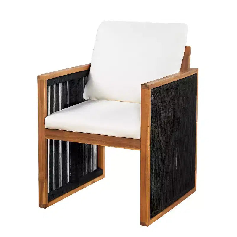 Christopher Knight Home Reina Ensemble repas d'extérieur moderne 5 pièces en bois d'acacia avec corde tressée à la main