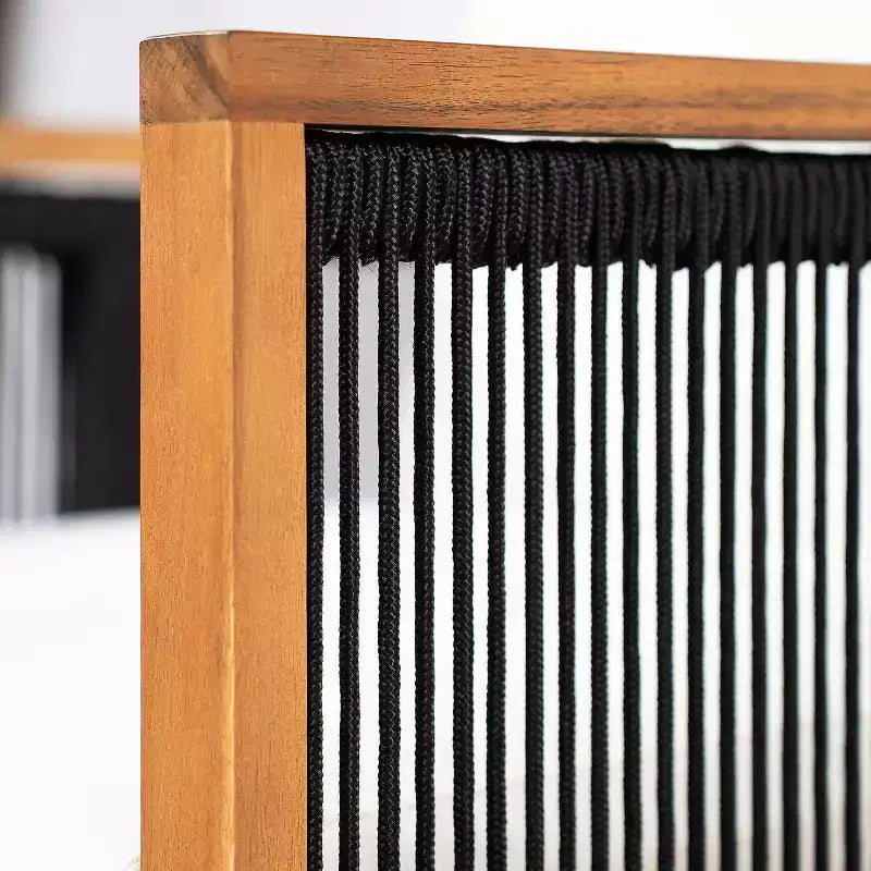 Christopher Knight Home Reina Ensemble repas d'extérieur moderne 5 pièces en bois d'acacia avec corde tressée à la main