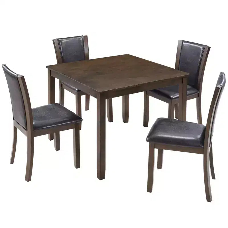 MAYEERTY Ensemble table à manger moderne 6 pièces, Table en bois avec 4 chaises et un banc, Gris
