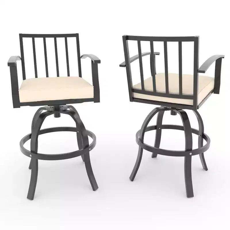ALAULM 3PCS Patio Bar Set, Patio Table Set w/2 High Barstools&1 Bar table, for Kitchen, Lawn, Patio