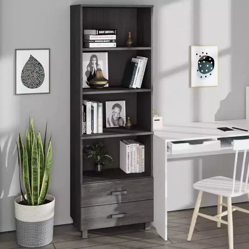 vidaXL Cabinet Bookshelf Entryway Cabinet with Storage HAMAR Solid Wood Pine