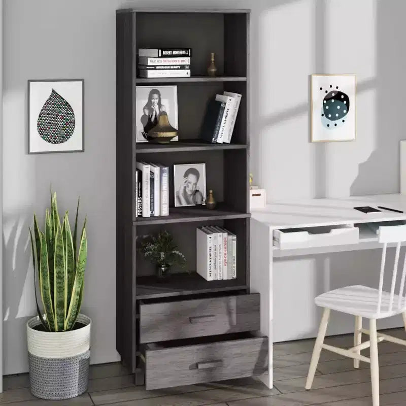 vidaXL Cabinet Bookshelf Entryway Cabinet with Storage HAMAR Solid Wood Pine