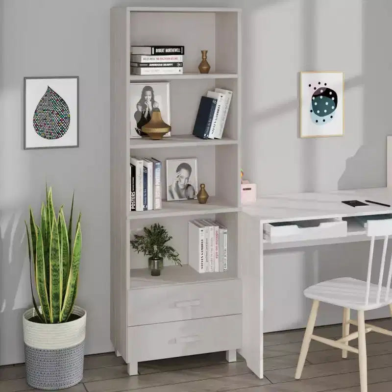vidaXL Cabinet Bookshelf Entryway Cabinet with Storage HAMAR Solid Wood Pine