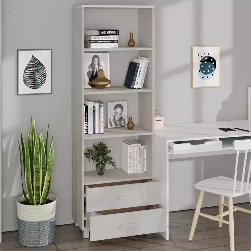 vidaXL Cabinet Bookshelf Entryway Cabinet with Storage HAMAR Solid Wood Pine