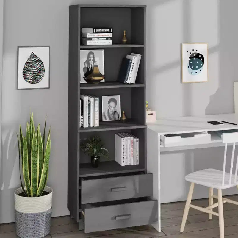 vidaXL Cabinet Bookshelf Entryway Cabinet with Storage HAMAR Solid Wood Pine