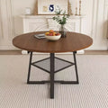 GDFStudio Rakesh Modern Extendable Metal Round Dining Table with Wire Grid Shelf