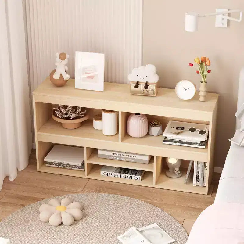 Toy Storage Organizer, 6-Cube Wooden Kids Bookshelf with Metal Accents, Toy Bookcase for Playroom Nursery Classroom