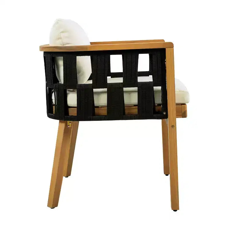 Christopher Knight Home Siddharth Modern 5 Piece Acacia Wood Patio Dining Set with Round Slatted Table