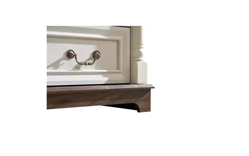 JVNOXK 31-inch Wooden Farmhouse-Style Five-Drawer Chest with Base Bedroom or Living Room Storage Cabinet Stylish, Sturdy, Durable Walnut