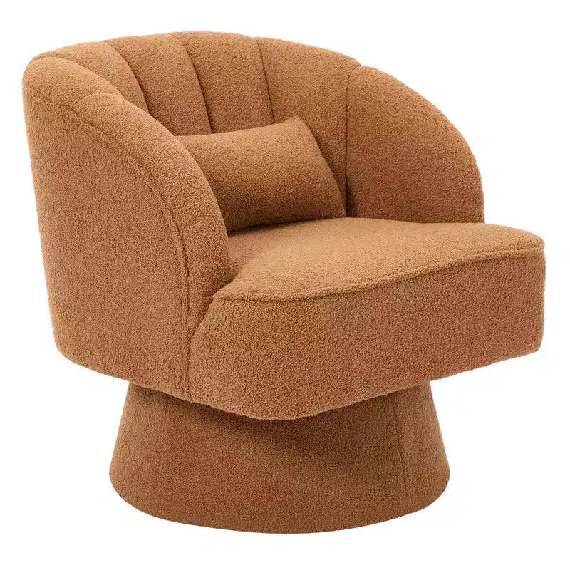 360 Swivel Velvet Armchair  Plush Round Cuddler Chair with Wide Padded Seat, Soft Upholstered for Living Room, Bedroom or Office