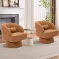 Sillón de terciopelo giratorio 360°, redondo y lujoso con asiento ancho acolchado, tapizado suave para salón, dormitorio u oficina