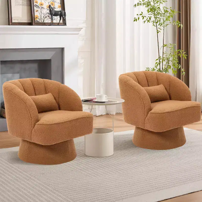 360 Swivel Velvet Armchair  Plush Round Cuddler Chair with Wide Padded Seat, Soft Upholstered for Living Room, Bedroom or Office