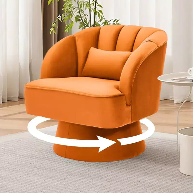 360 Swivel Velvet Armchair  Plush Round Cuddler Chair with Wide Padded Seat, Soft Upholstered for Living Room, Bedroom or Office