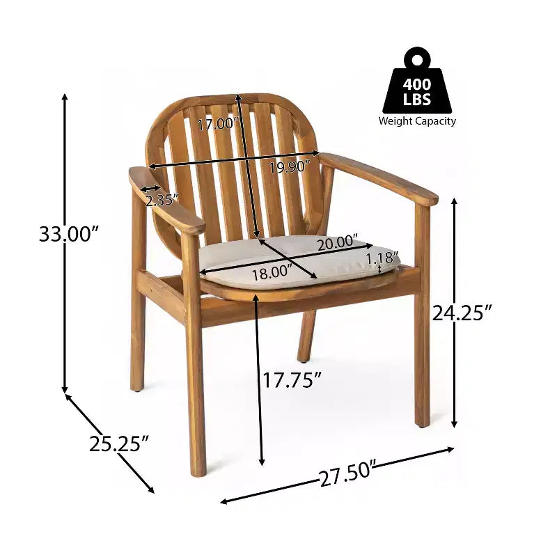 Christopher Knight Home Priya Ensemble de salle à manger d'extérieur 7 pièces en bois d'acacia de style Ferme avec table rectangulaire à lattes