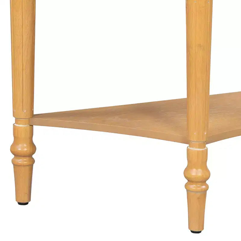 Luxystar Half Moon Console Table with Drawer and Shelf for Entryway and Living Room
