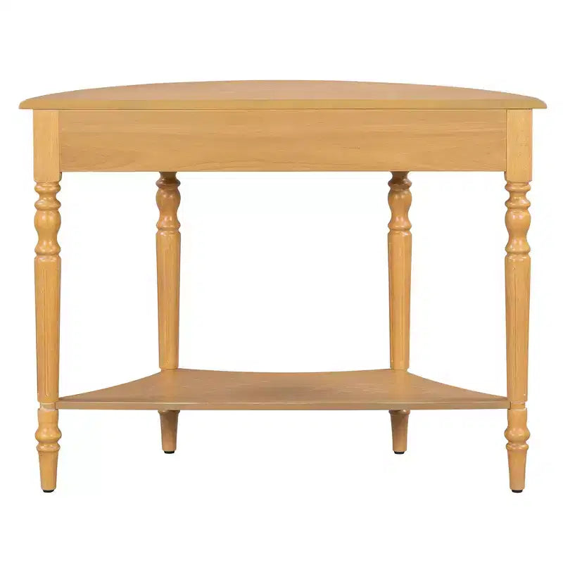 Luxystar Half Moon Console Table with Drawer and Shelf for Entryway and Living Room