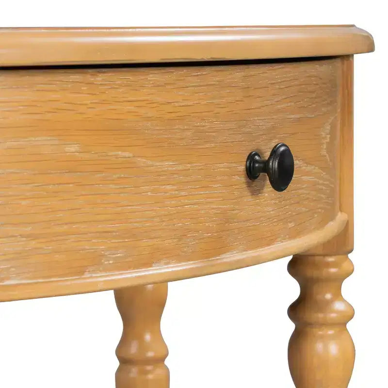 Luxystar Half Moon Console Table with Drawer and Shelf for Entryway and Living Room