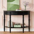 Luxystar Half Moon Console Table with Drawer and Shelf for Entryway and Living Room