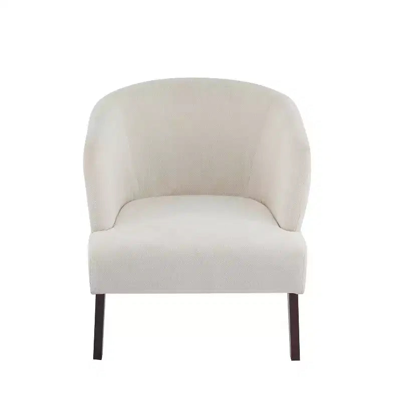 Modern Accent Chair with Round Back and Wooden Legs, Mid-Century Inspired, for Lounge