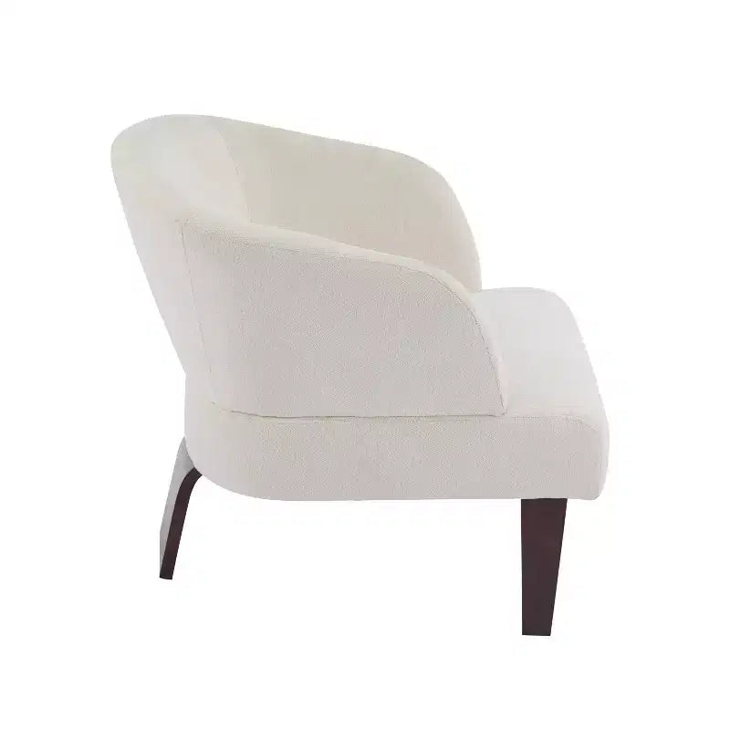 Modern Accent Chair with Round Back and Wooden Legs, Mid-Century Inspired, for Lounge