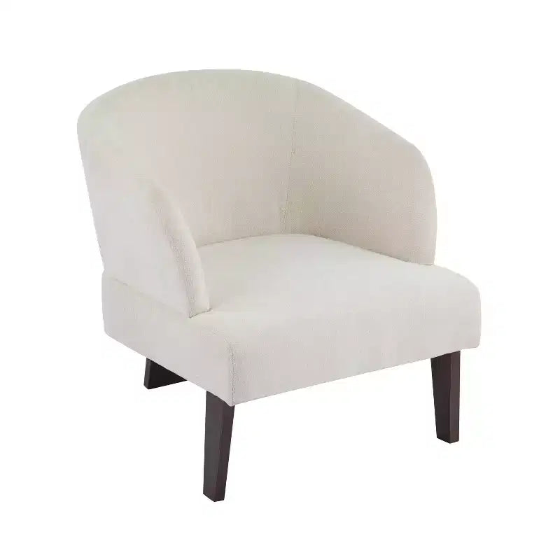 Modern Accent Chair with Round Back and Wooden Legs, Mid-Century Inspired, for Lounge